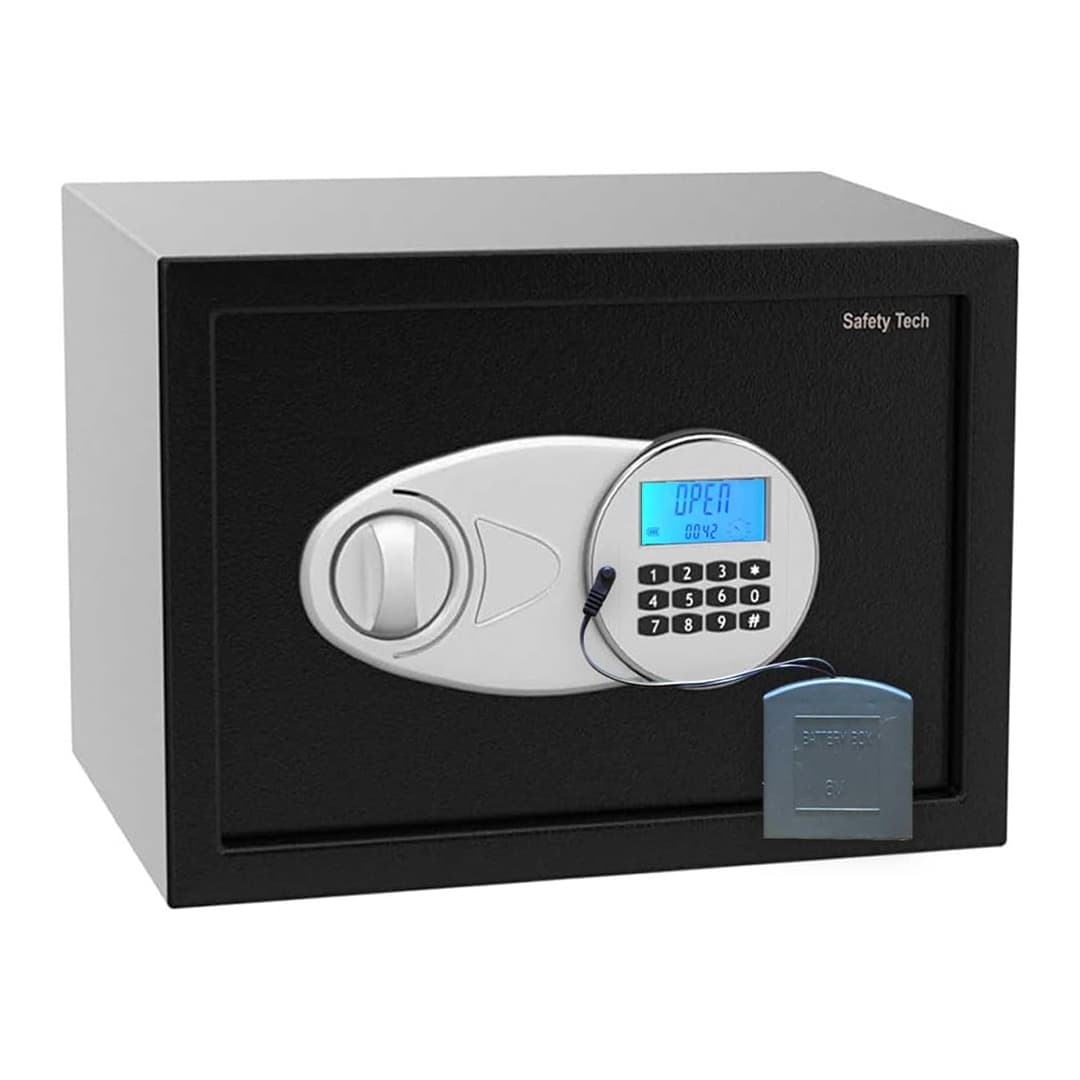 Safety Tech Digital Electronic with Key Lock Safe Box ,30 Liter ,Black Grey - GN30 EID3-2