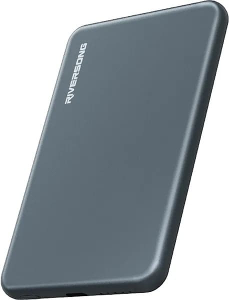 Riversong MagNano 05 Wired/Wireless Power Bank , 5000 mAh 1 Ports , Space Gray , PB128SG