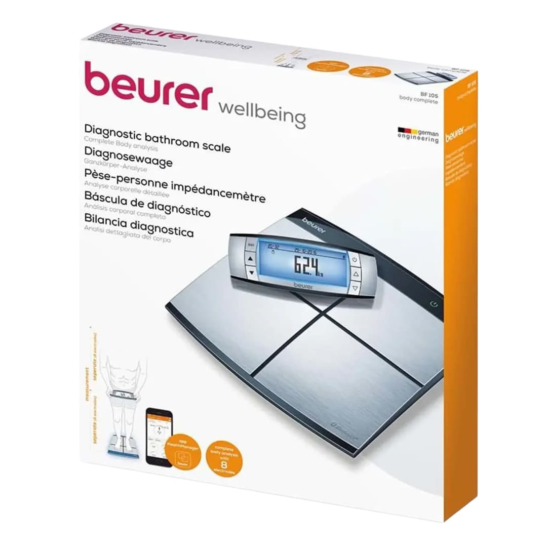 Beurer Diagnostic Bathroom Scale , 180 Kilogram , Grey - BF 105