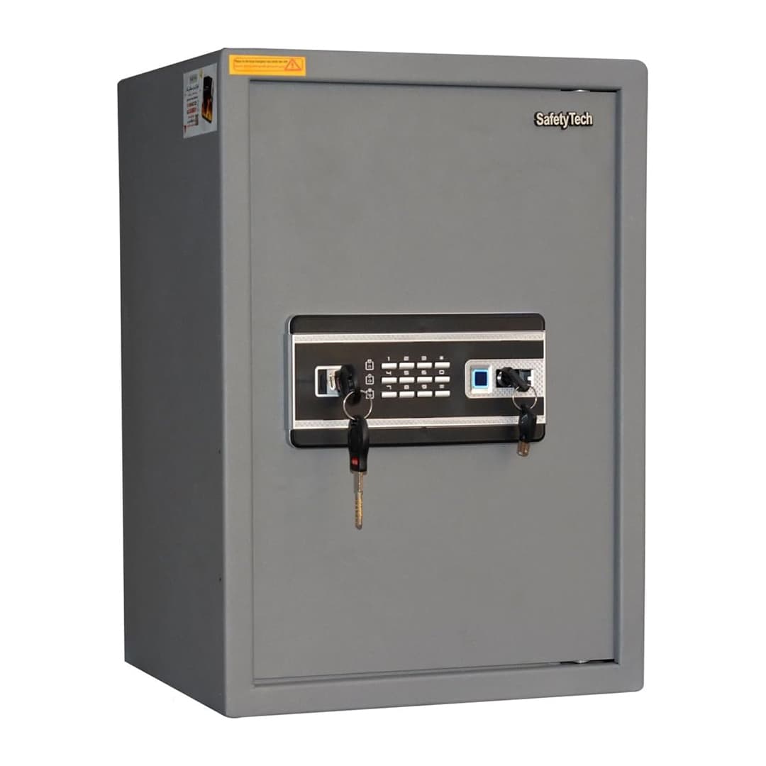 Safety Tech Digital Fingerprint with Keys Safe Box ,50 Liter ,Dark Gray - GN50 BLT