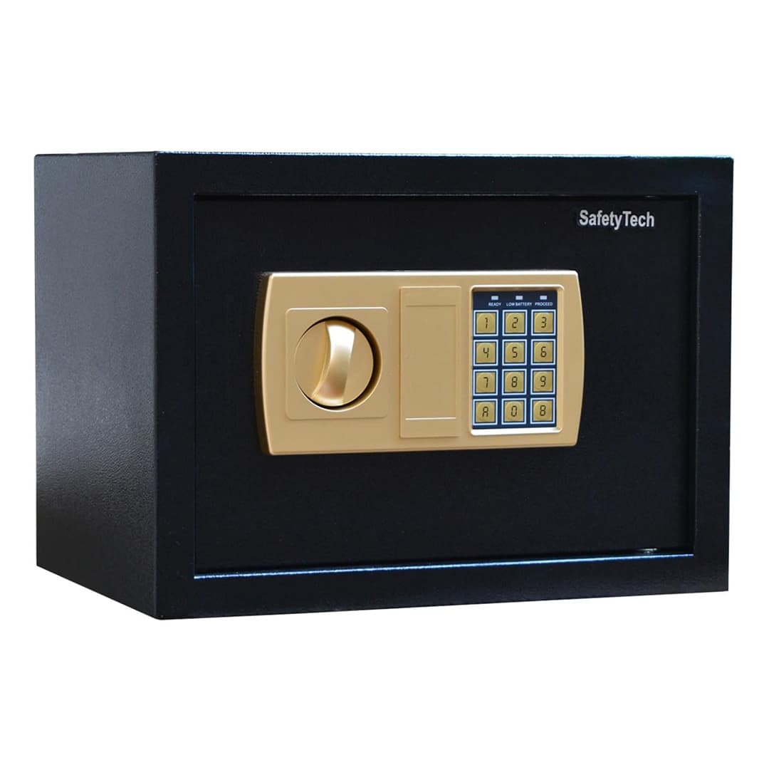 Safety Tech Digital Electronic with Key Lock Safe Box ,25 Liter ,Black - GN 25 GOLD