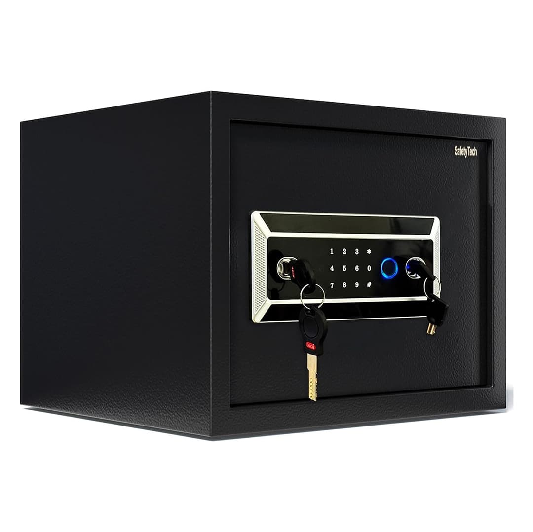 Safety Tech Digital Fingerprint with Keys Safe Box ,30 Liter ,Black - GN 30 V MAX