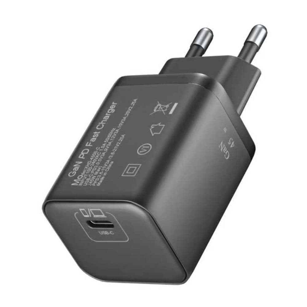Nine SnapCharge Wall Charger , 1 Ports Type C , 45 Watt 100 Volt Black