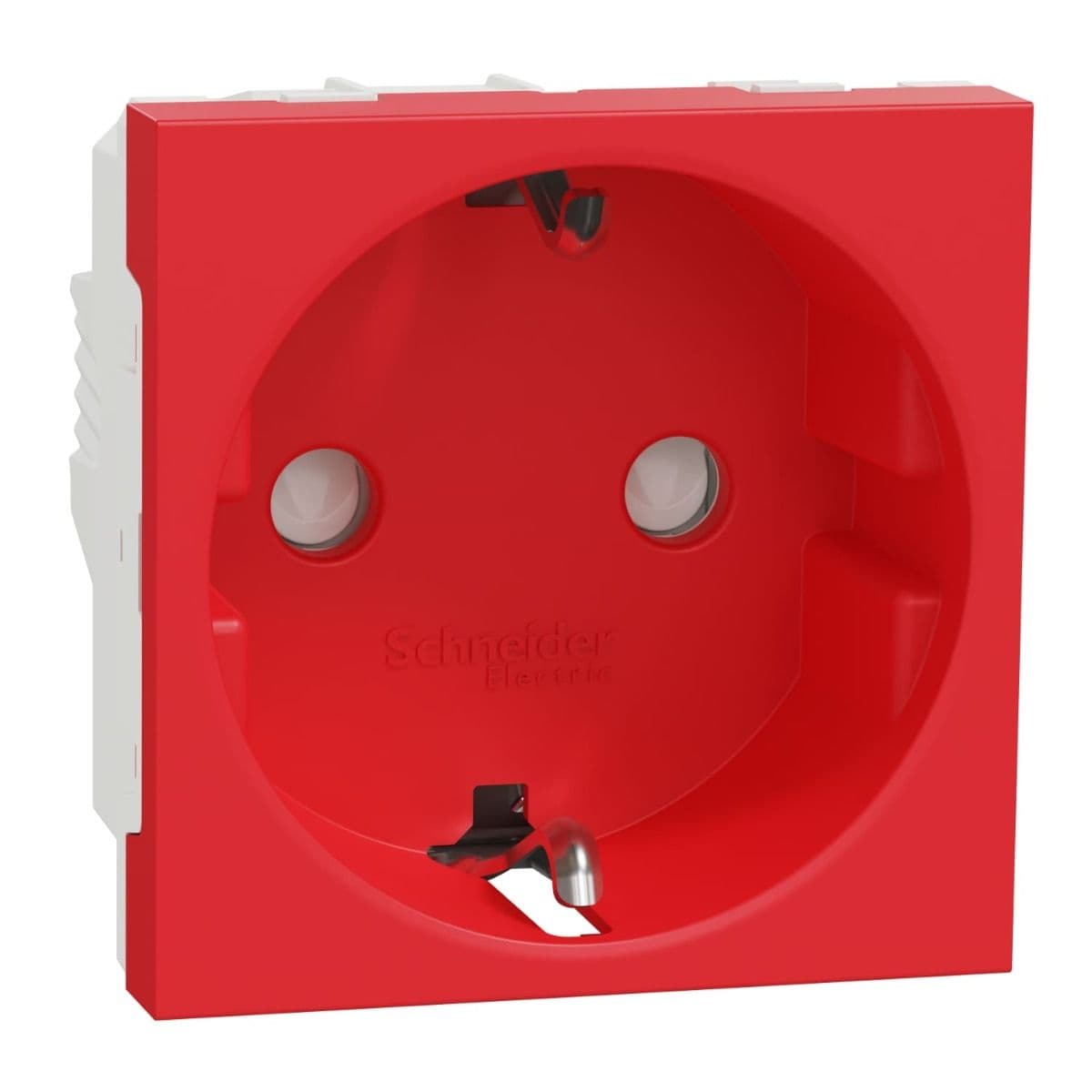 Schneider Electric New Unica Schuko Socket Outlet with Shutter for German standard , Red - NU303703