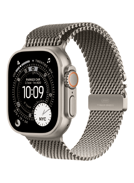 Apple Ultra 3 Smart Watch, S/M Band , 49 Millimeter Natural Titanium and Natural Titanium Milanese