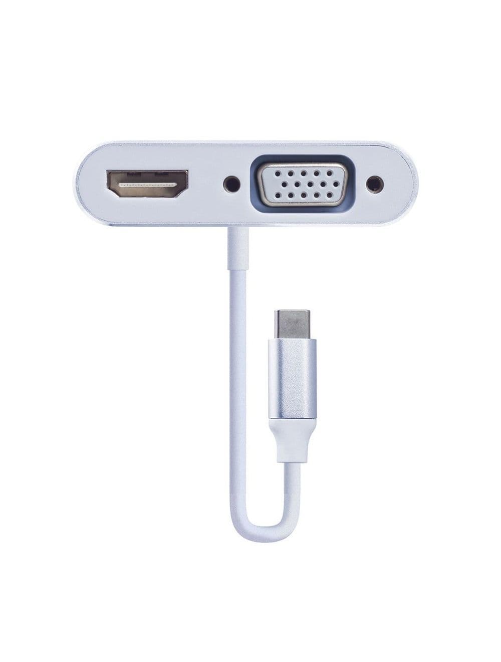 2B USB-C to VGA and HDMI Converter ,10 Centimeter ,Silver - CV143