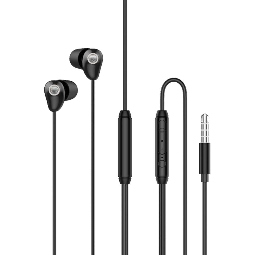 L'Avvento Sleeping Wired Earphones with Microphone , Black - HP66