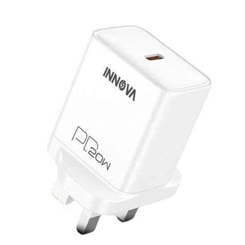 Innova Wall Charger , 1 Ports Type C , 20 Watt White - IN-2001