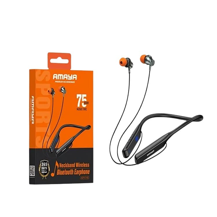 Amaya AEP-E10D Wireless Neckband In-Ear Earphones with Microphone , Black