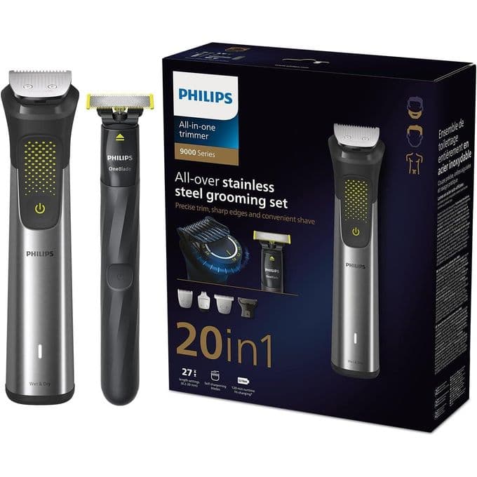 Philips Multigroom 9000 Series All-in-One Hair Trimmer , Black Silver - MG9553/15