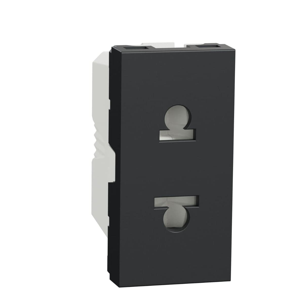 Schneider Electric New Unica Socket Outlet with Shutter for Euro-American standard , Anthracite - NU302154