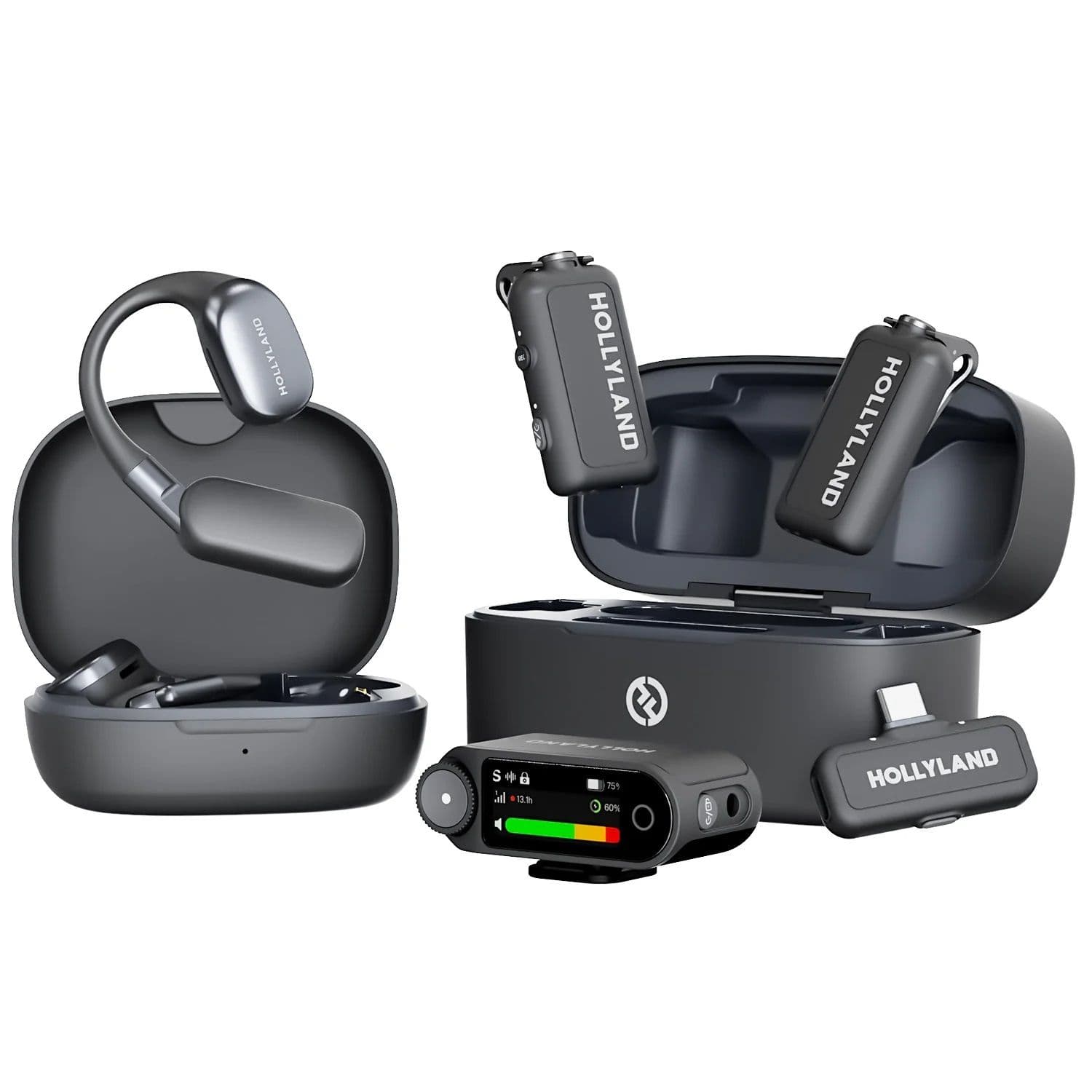 Hollyland Lark Max 2 Ultimate Combo Wireless Microphone , Space Gray
