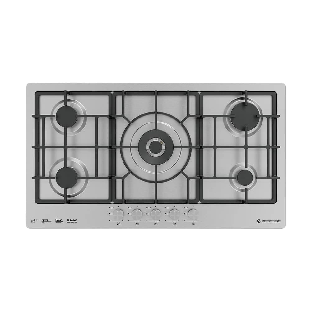 Ecomatic Gas Gas Built-in Hob ,92 Centimeter 5 Burners ,Stainless Steel - S993XLC