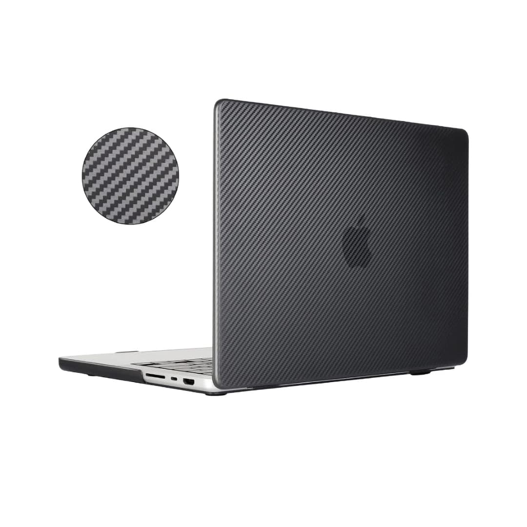Generic Carbon Fiber Twill Weave Hard Shell Case with Screen Protector for MacBook Air 13.3-inch (models A1932, A2179, A2337) , Black