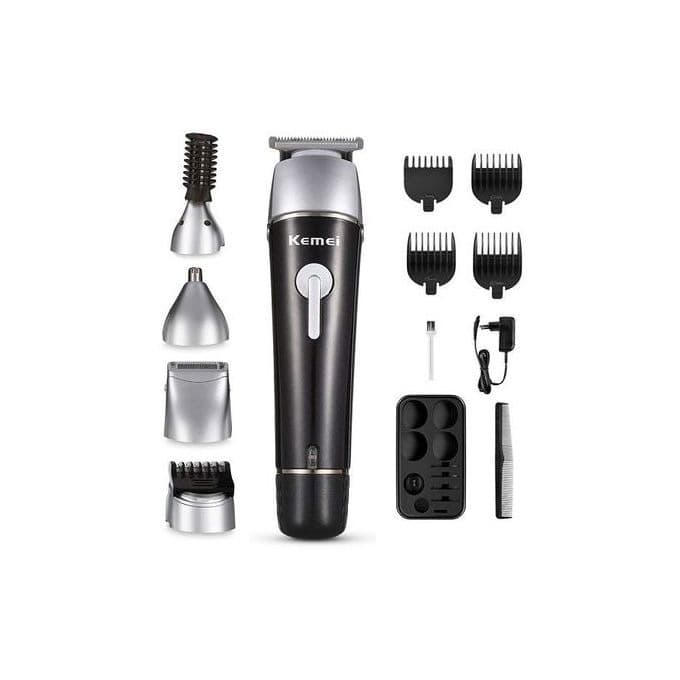 Kemei 10 in 1 Cordless Grooming Kit , Black - KM-1015