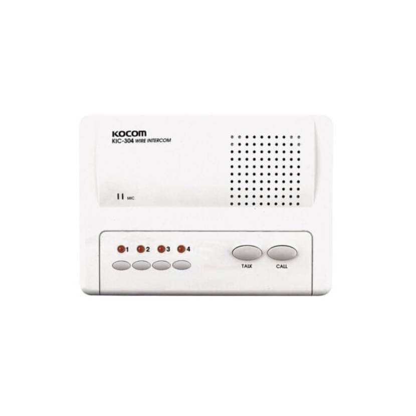 Kocom Wired Intercom Master Unit with 4 Lines ,White - KIC-304