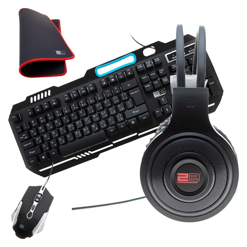 2B 4 in 1 Gaming Combo ,Black - KB344