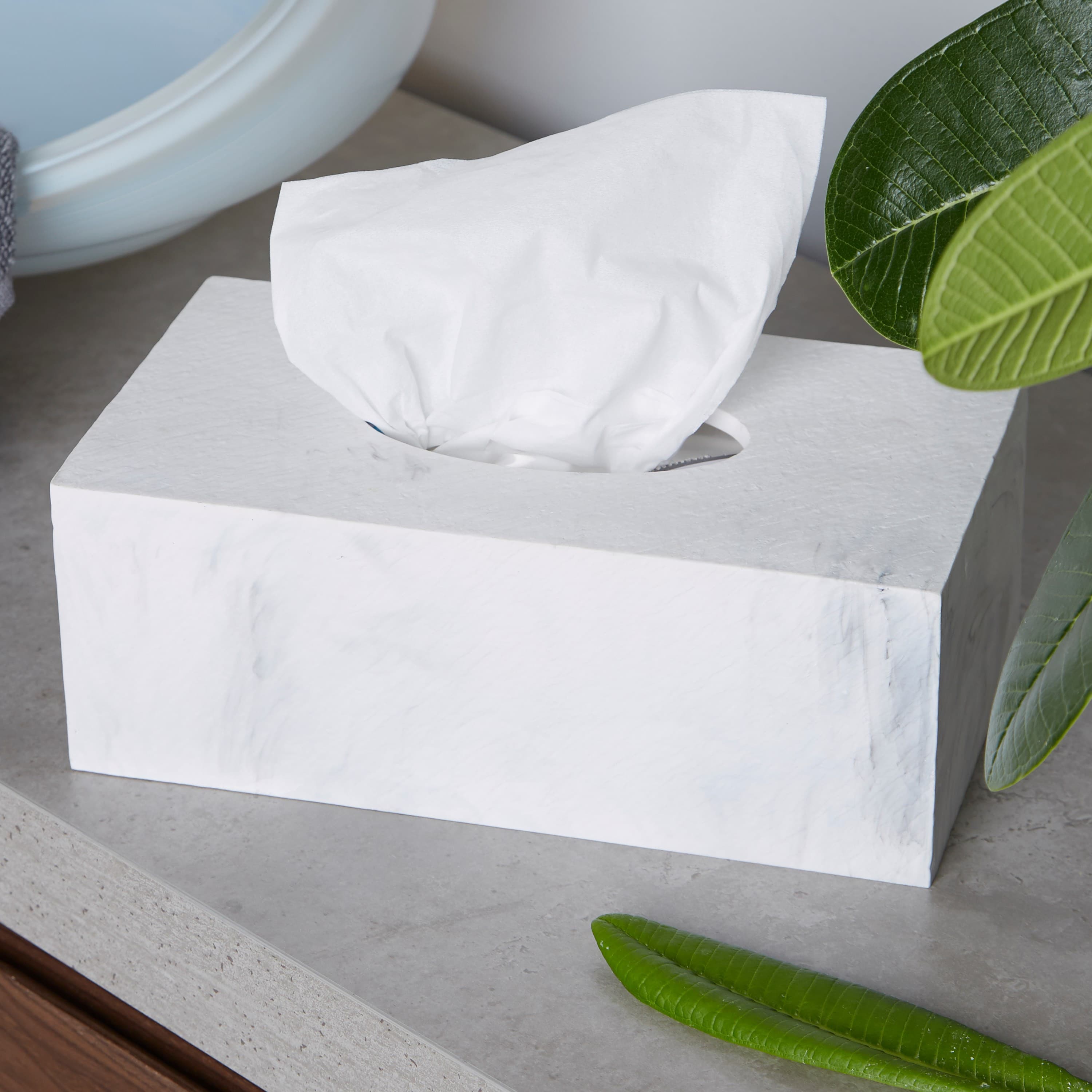 Antarctic Textured Tissue Box Cover Tissue Boxes and Cotton Jars
