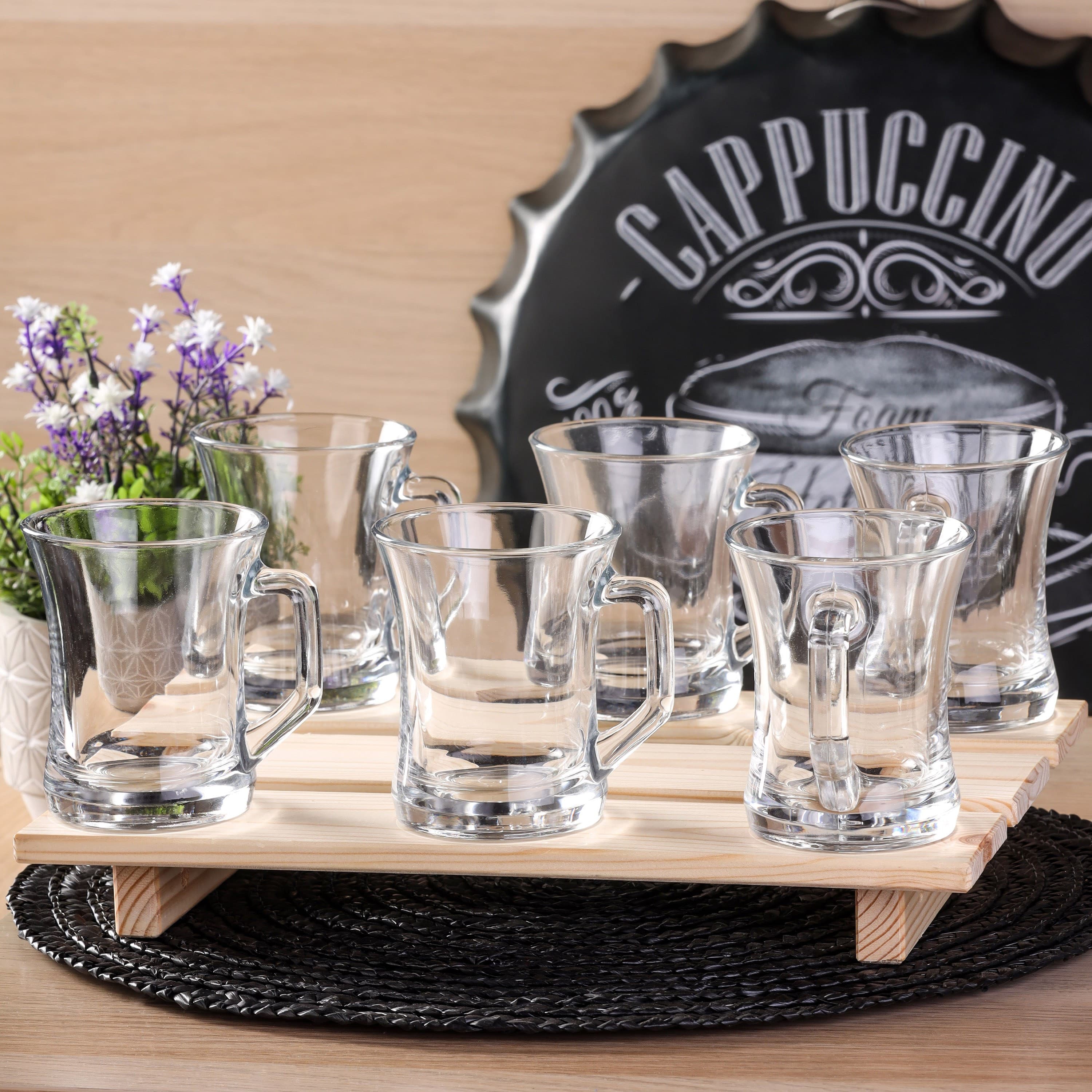 Lav Zin 6-Piece Glass Mug Set Drink Serveware