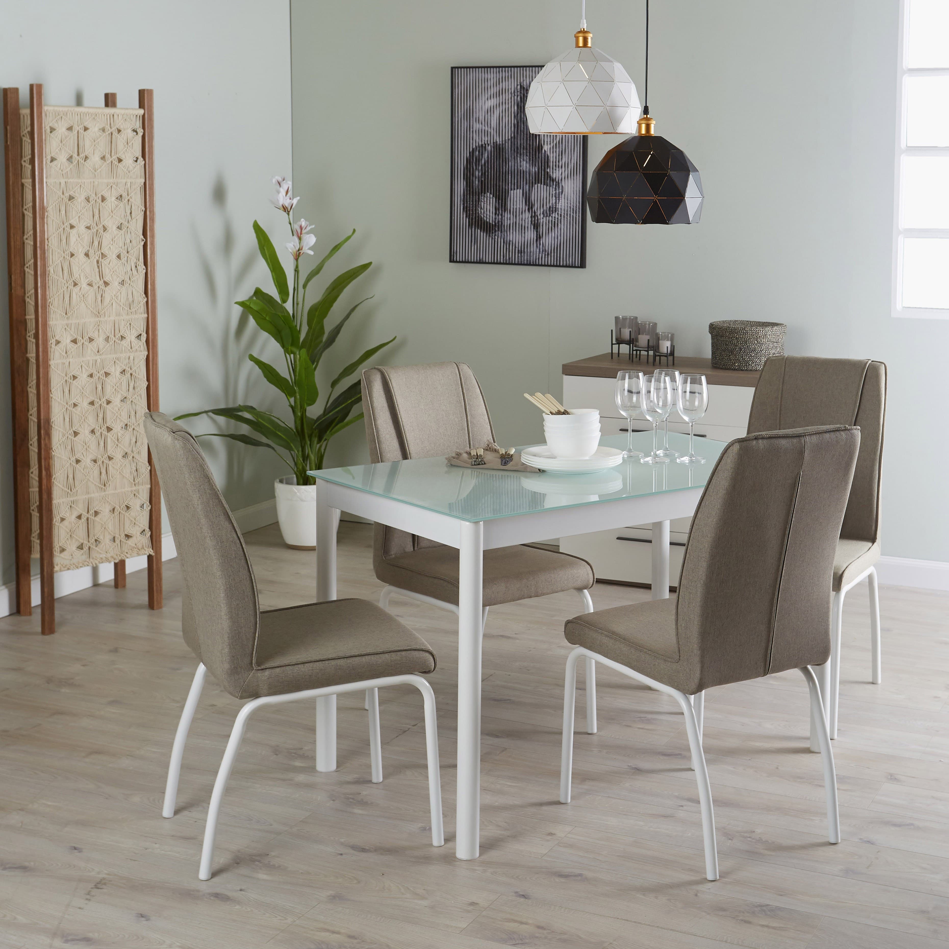 Cafe 4-Seater Glass Top Dining Set Dining Room