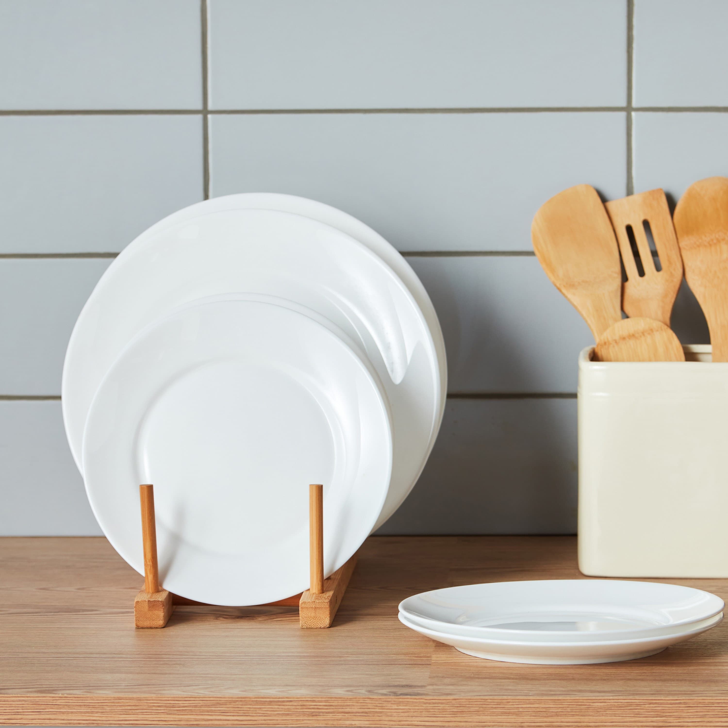 Asaaa Bamboo Plate Stand Kitchen