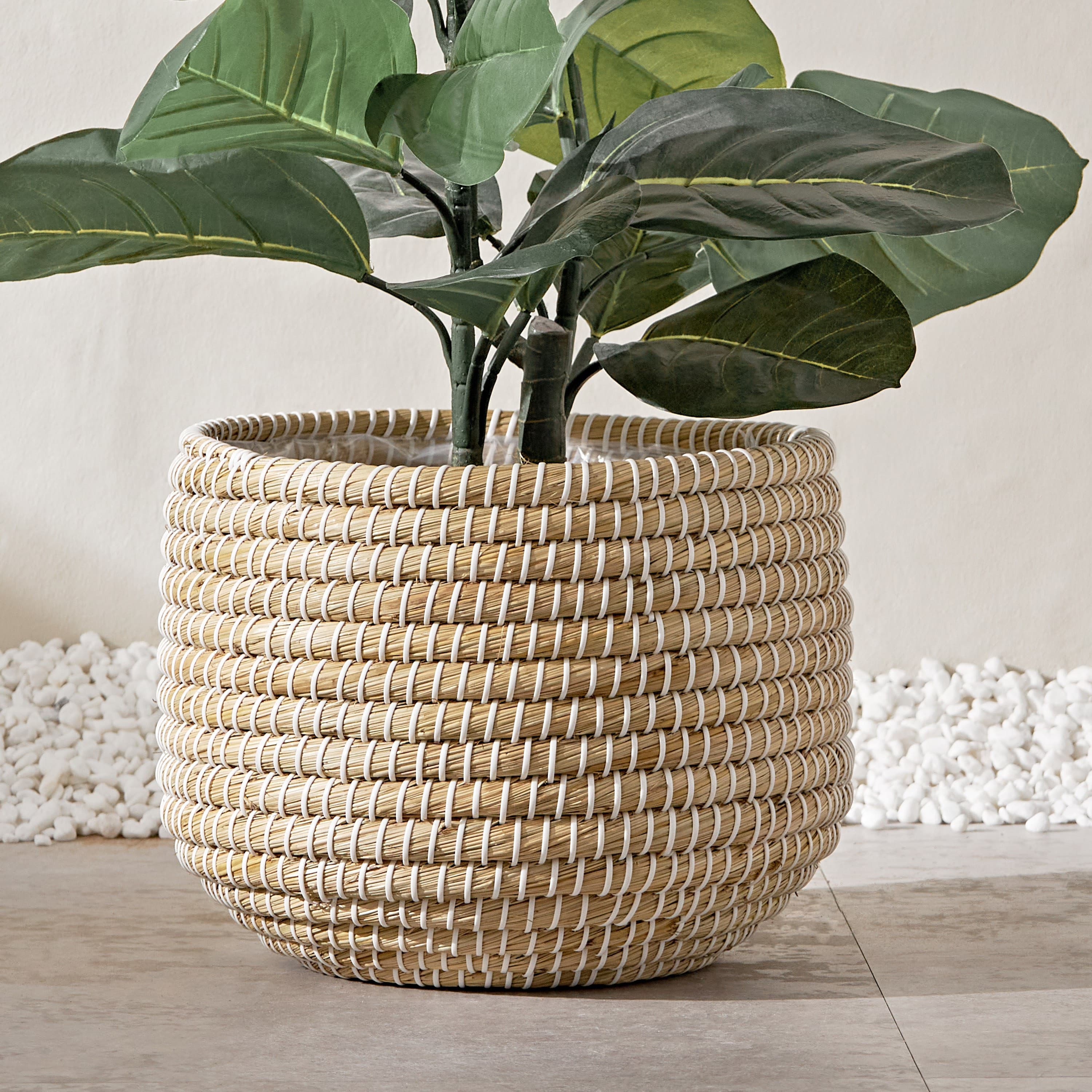 Trogir Natural Grass and Paper Planter - 30 cm Pots & Planters