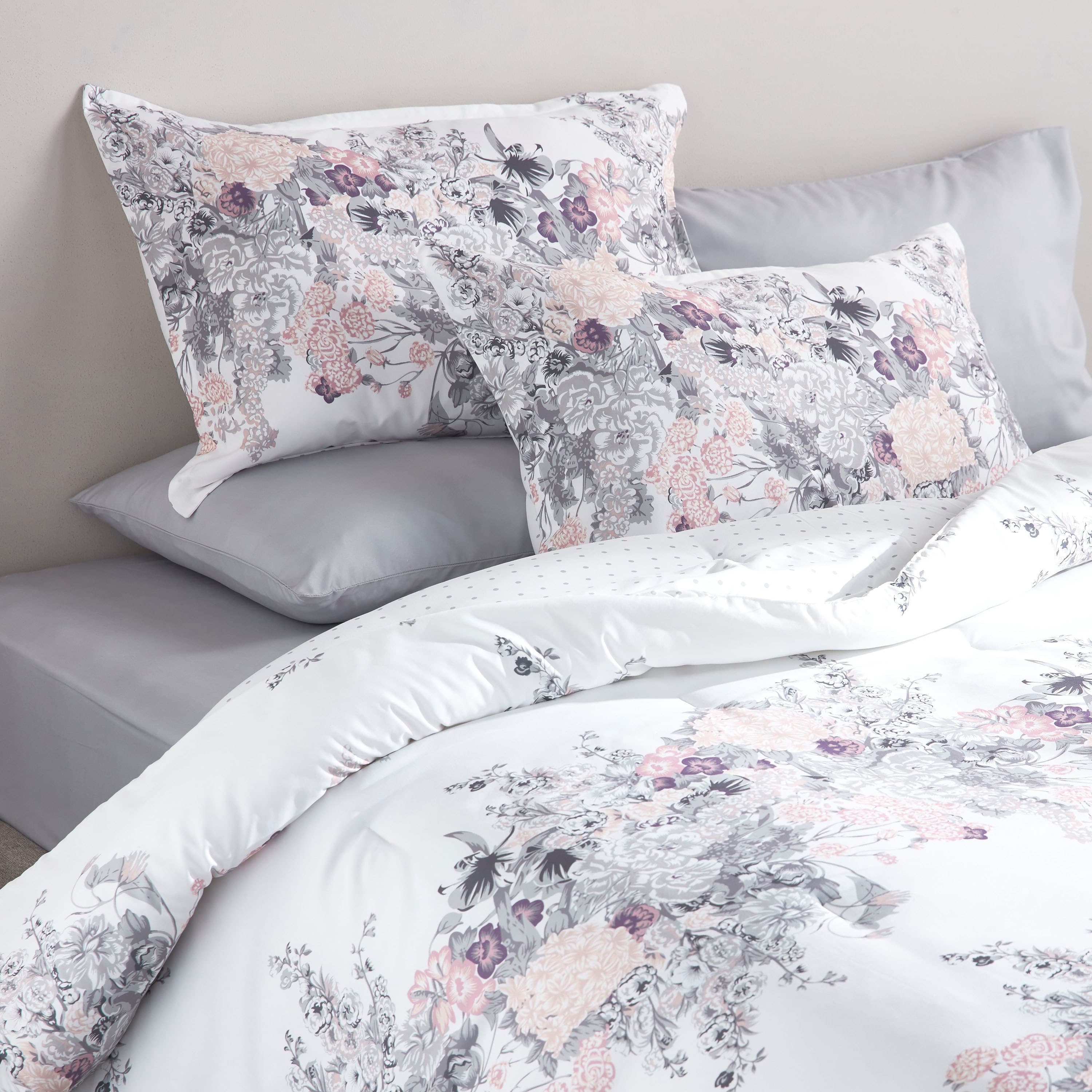 Givana Floral Print 6-Piece King Reversible Comforter and Sheet Set - 220x240 cm Bed in a Bag