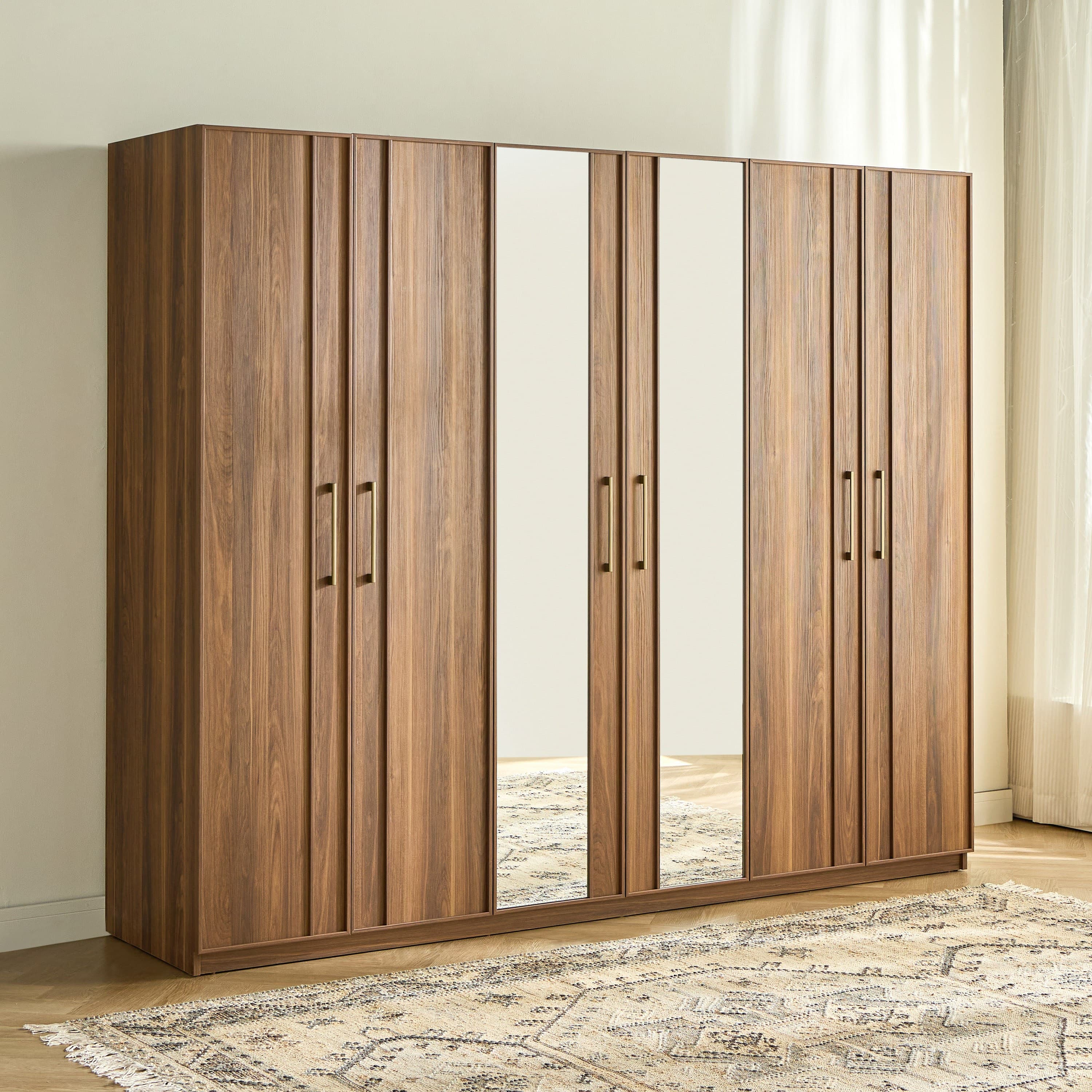 Mabel 6-Door Wardrobe with Drawers Bedroom