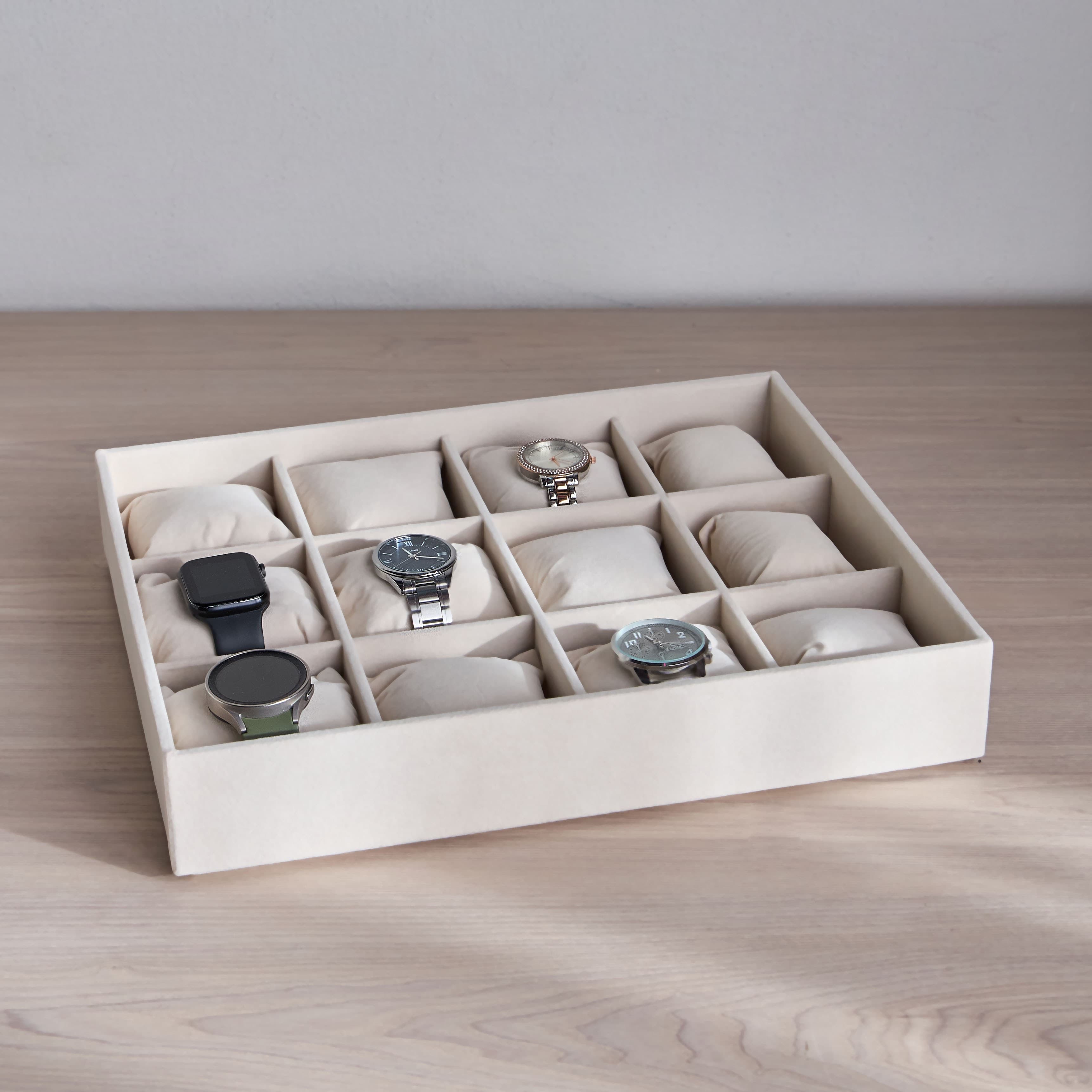 Flosci 12-Compartment Watch Tray Jewellery Trays