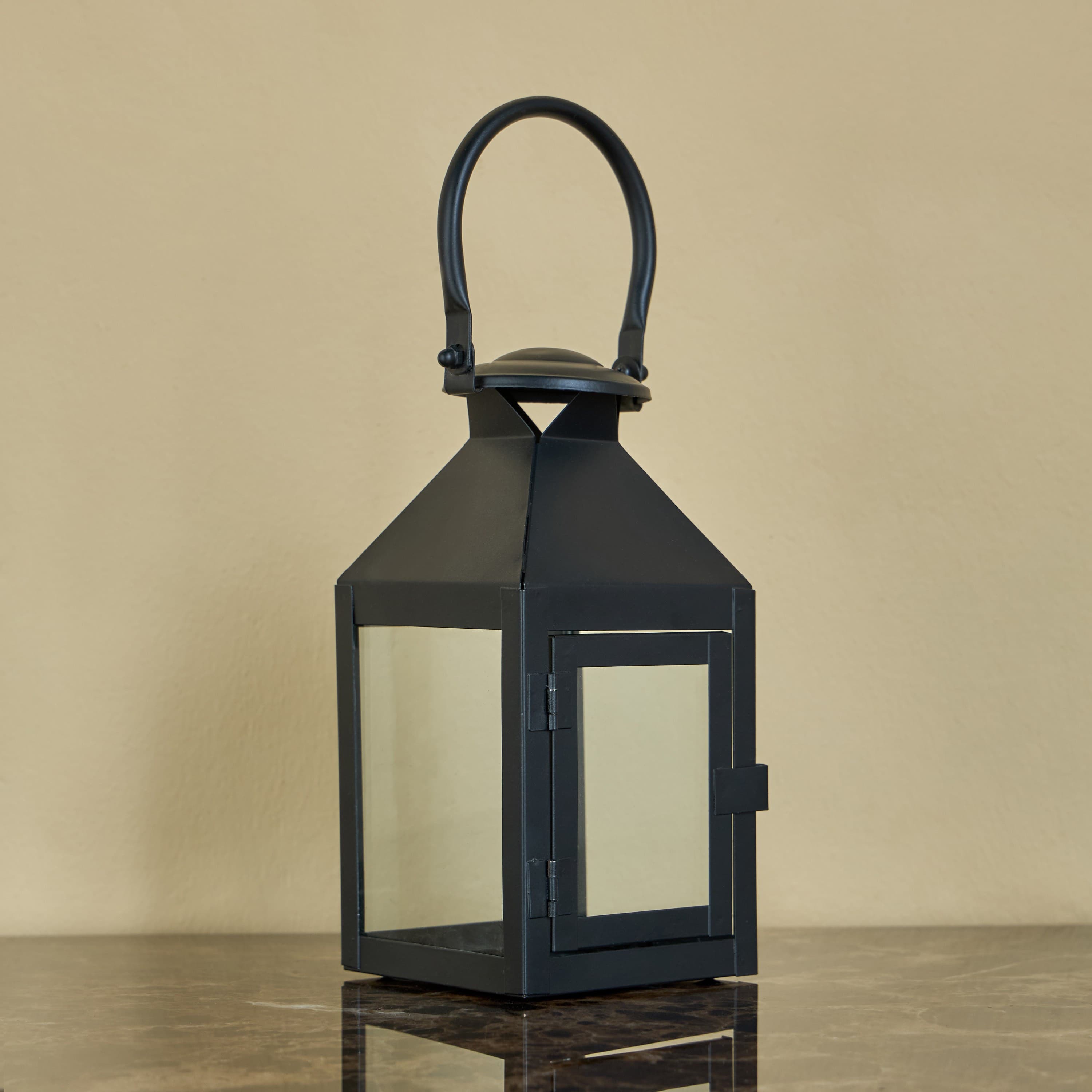Rose Stainless Steel and Glass Lantern - 19 cm Home Decor