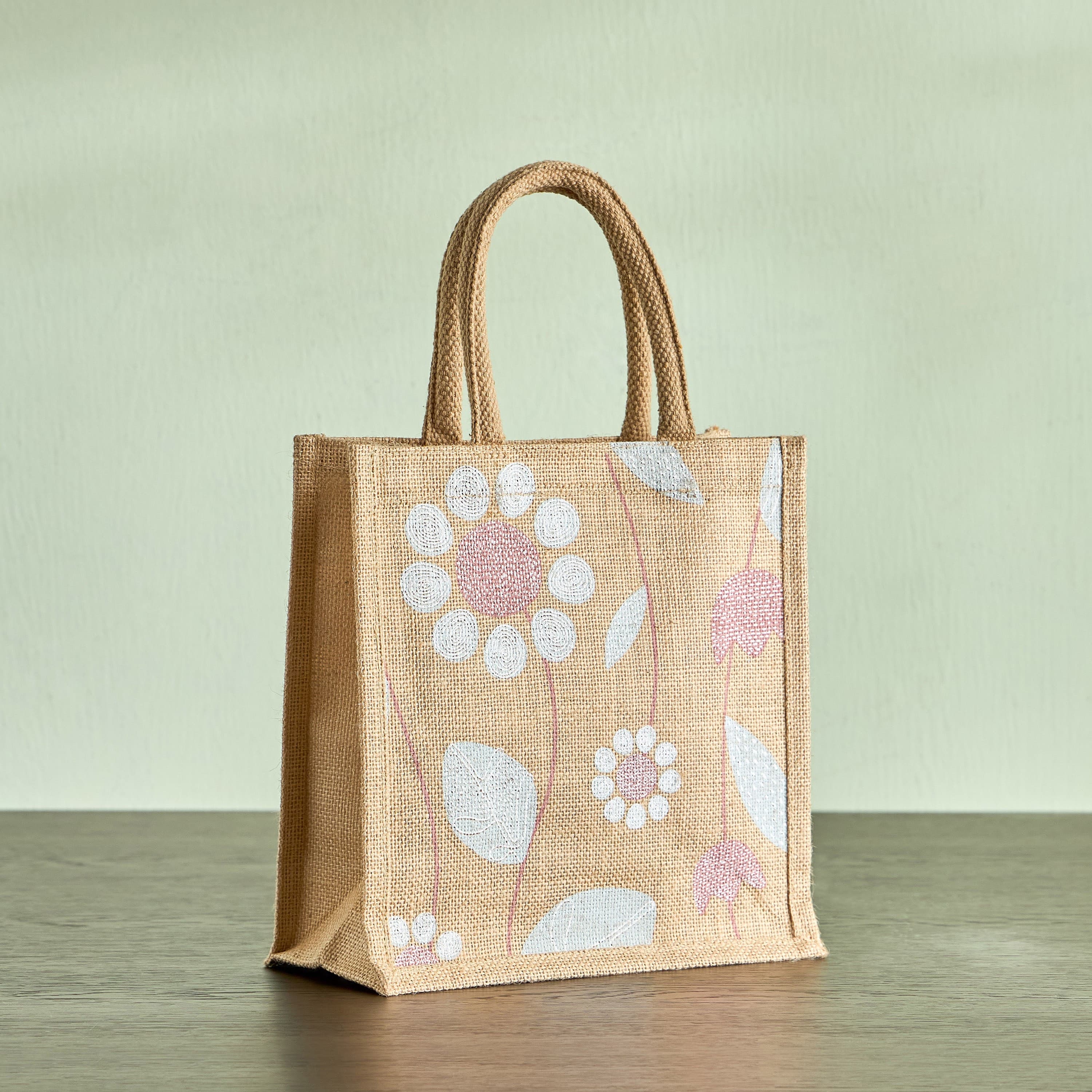 Poppy Jute Lunch Bag