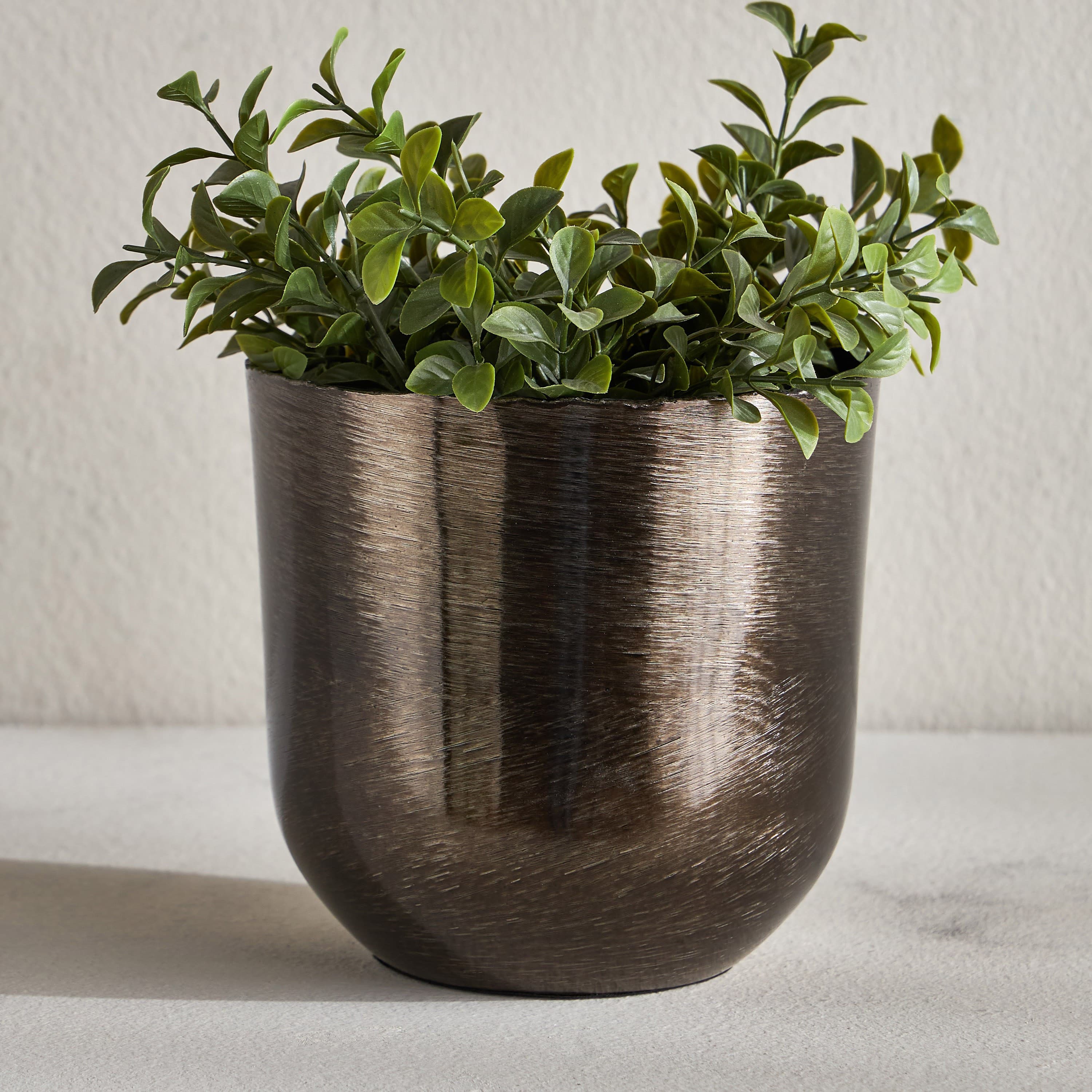 Satin Metal Planter - 19 cm Pots & Planters