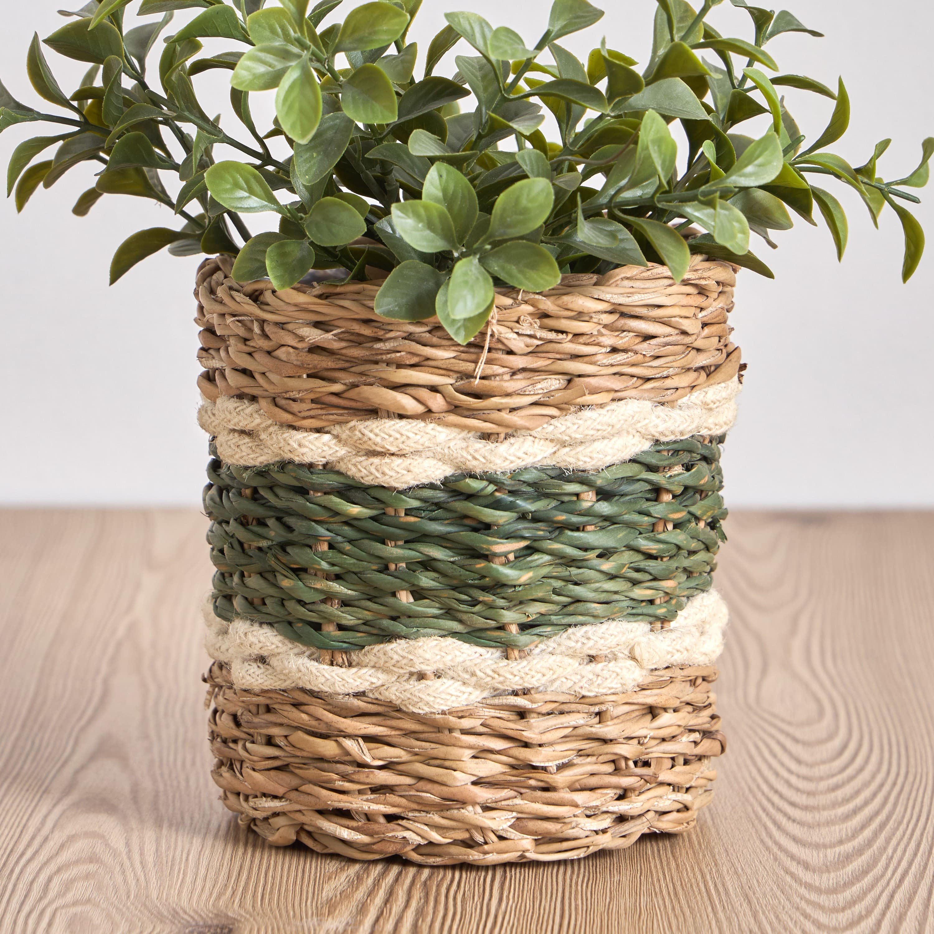 Migo Mia Seagrass and Jute Planter - 15 cm Pots & Planters