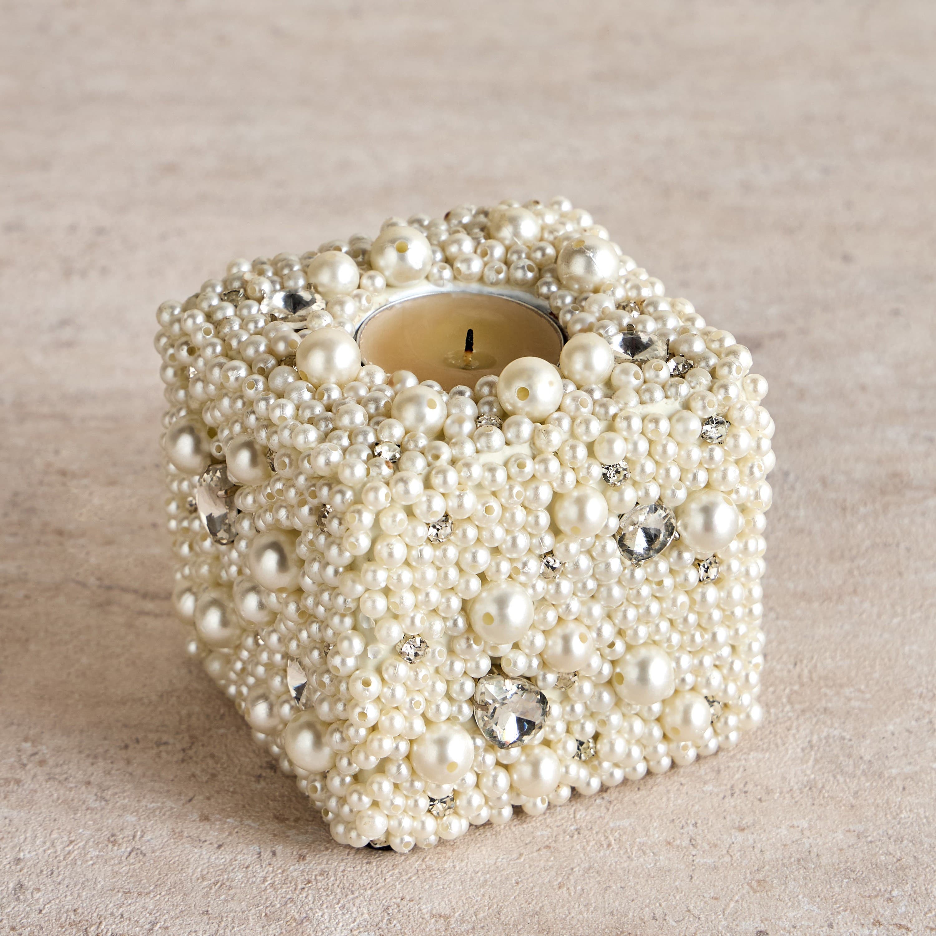 Beaded Tealight Candleholder - 9 cm Home Decor