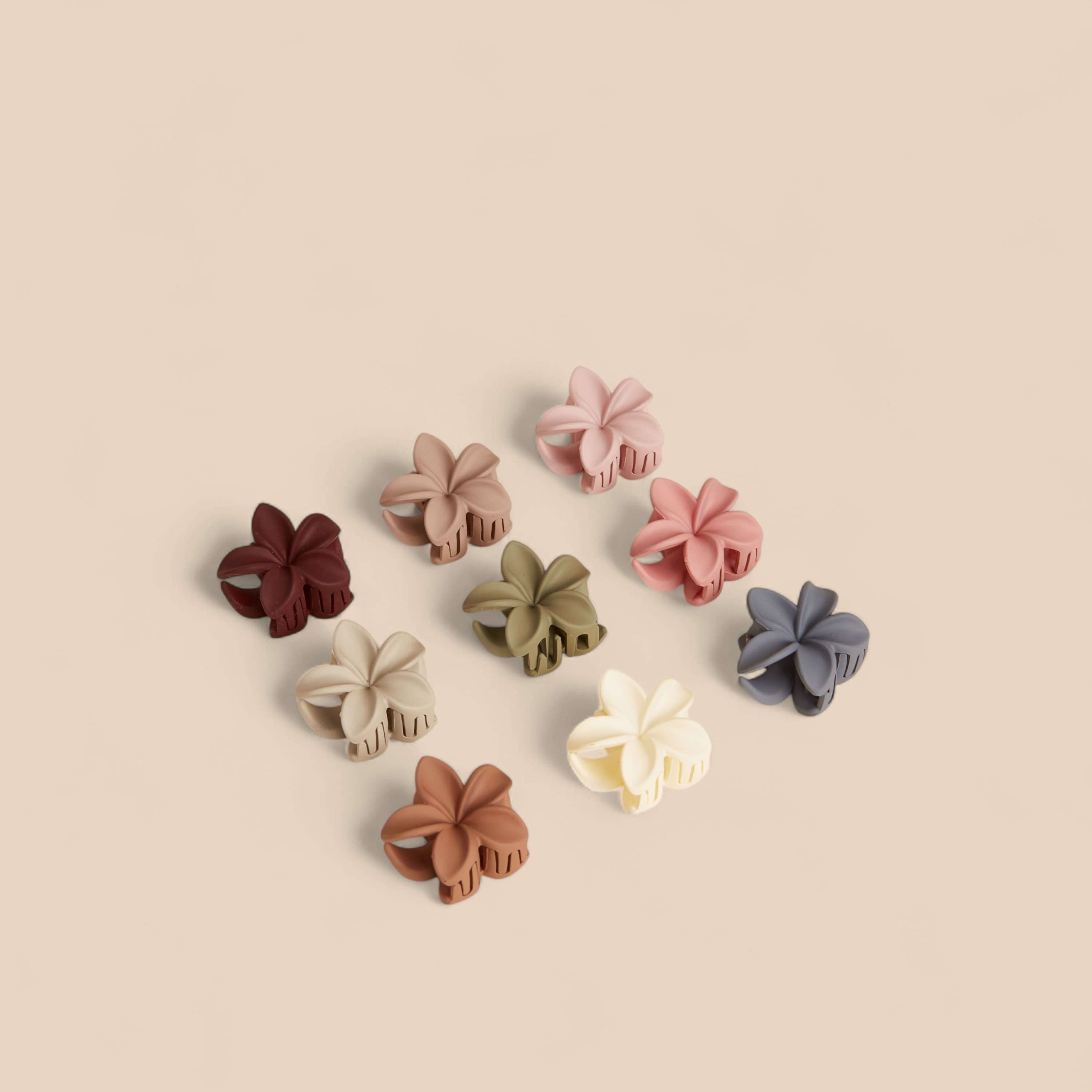 Pack of 9 - Floral Hair Clamp