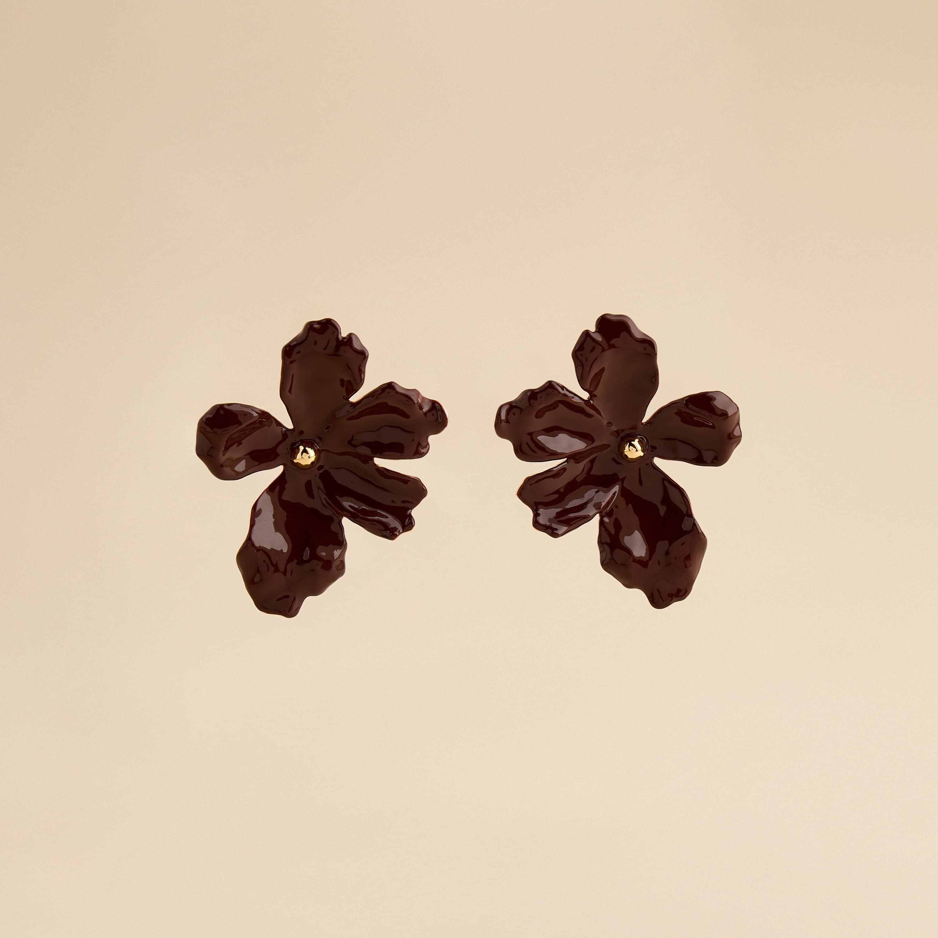 Floral Shaped Earrings with Pushback Closure