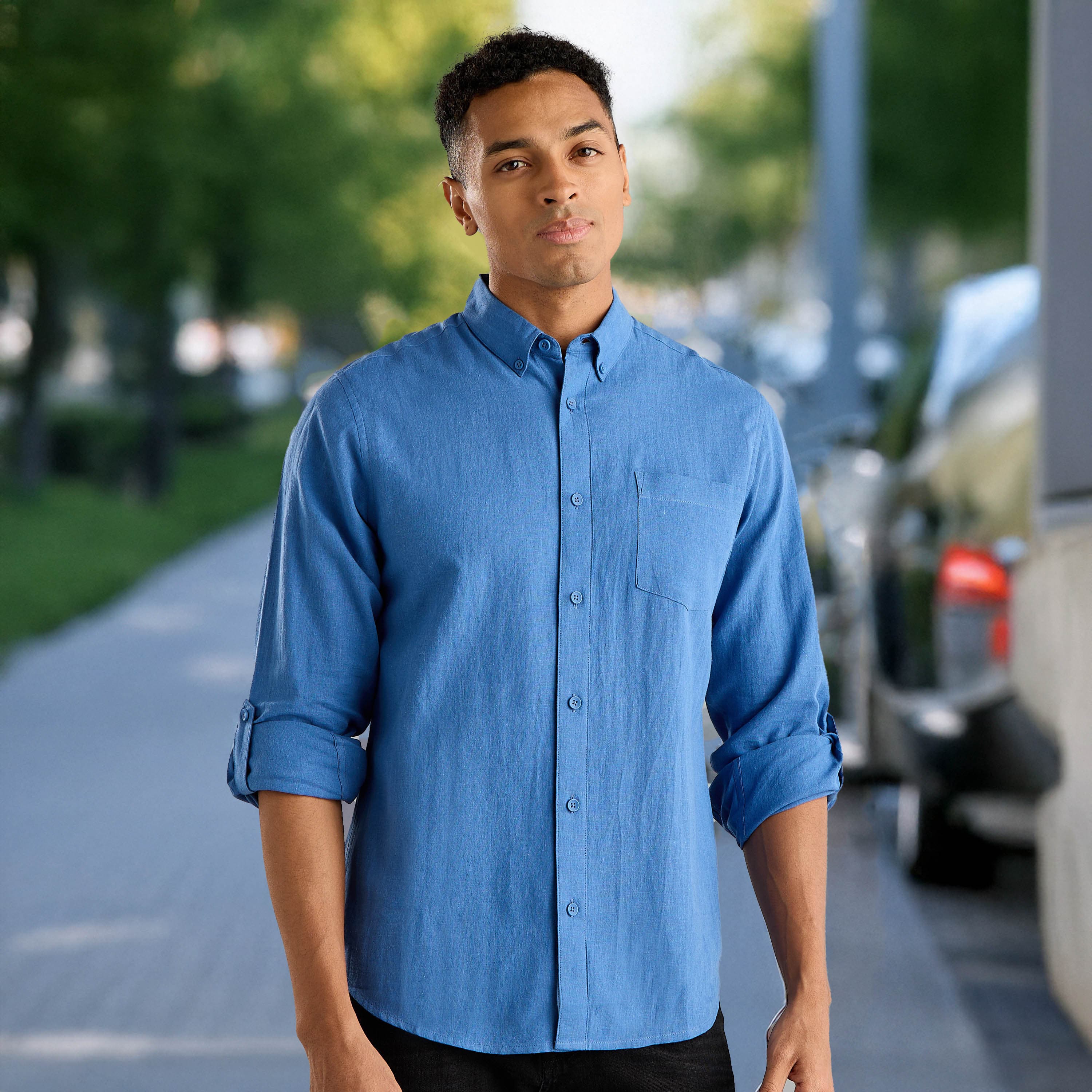 Button-Down Linen Shirt Clothing