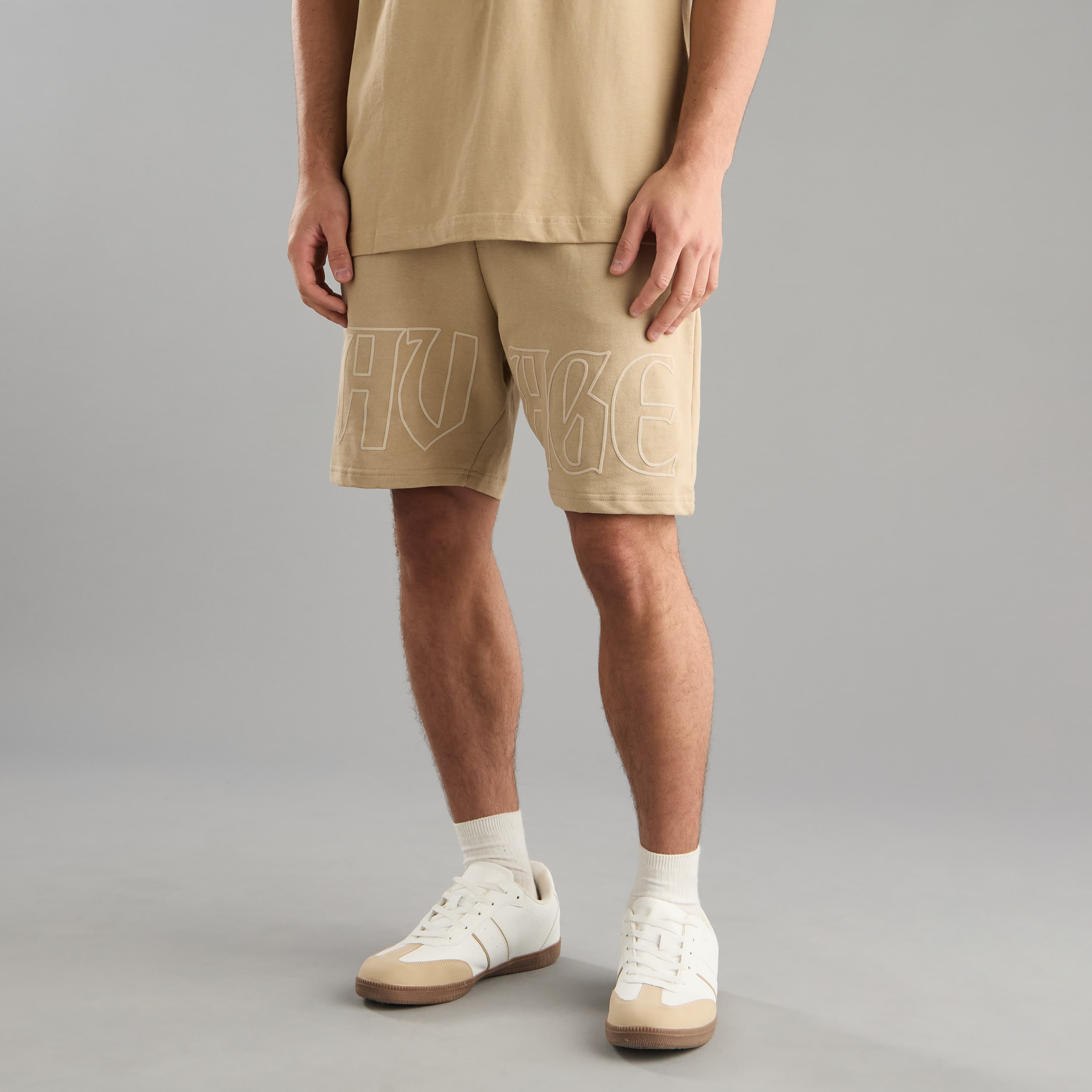 Slogan Print Relaxed Fit Shorts