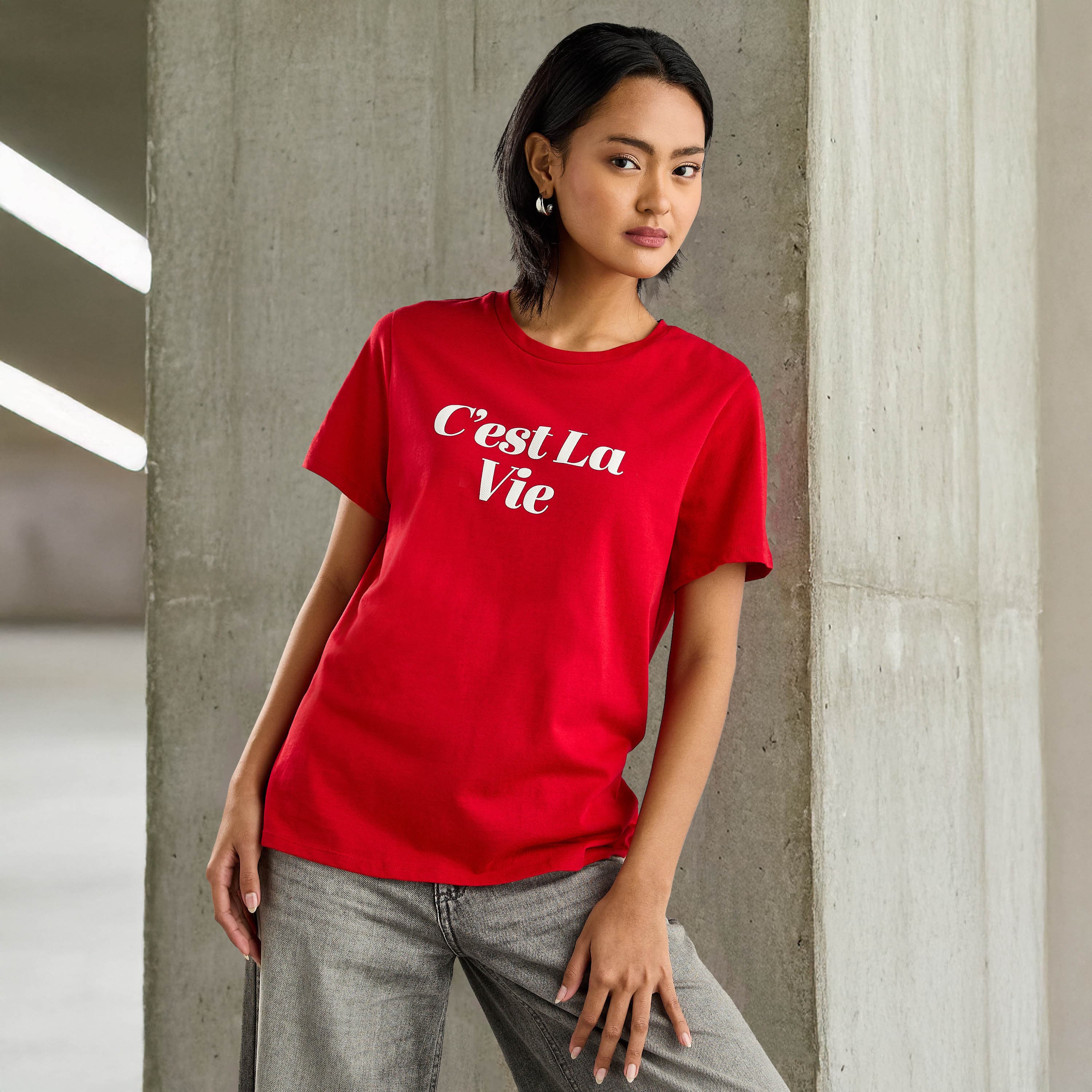 Slogan Print T-shirt