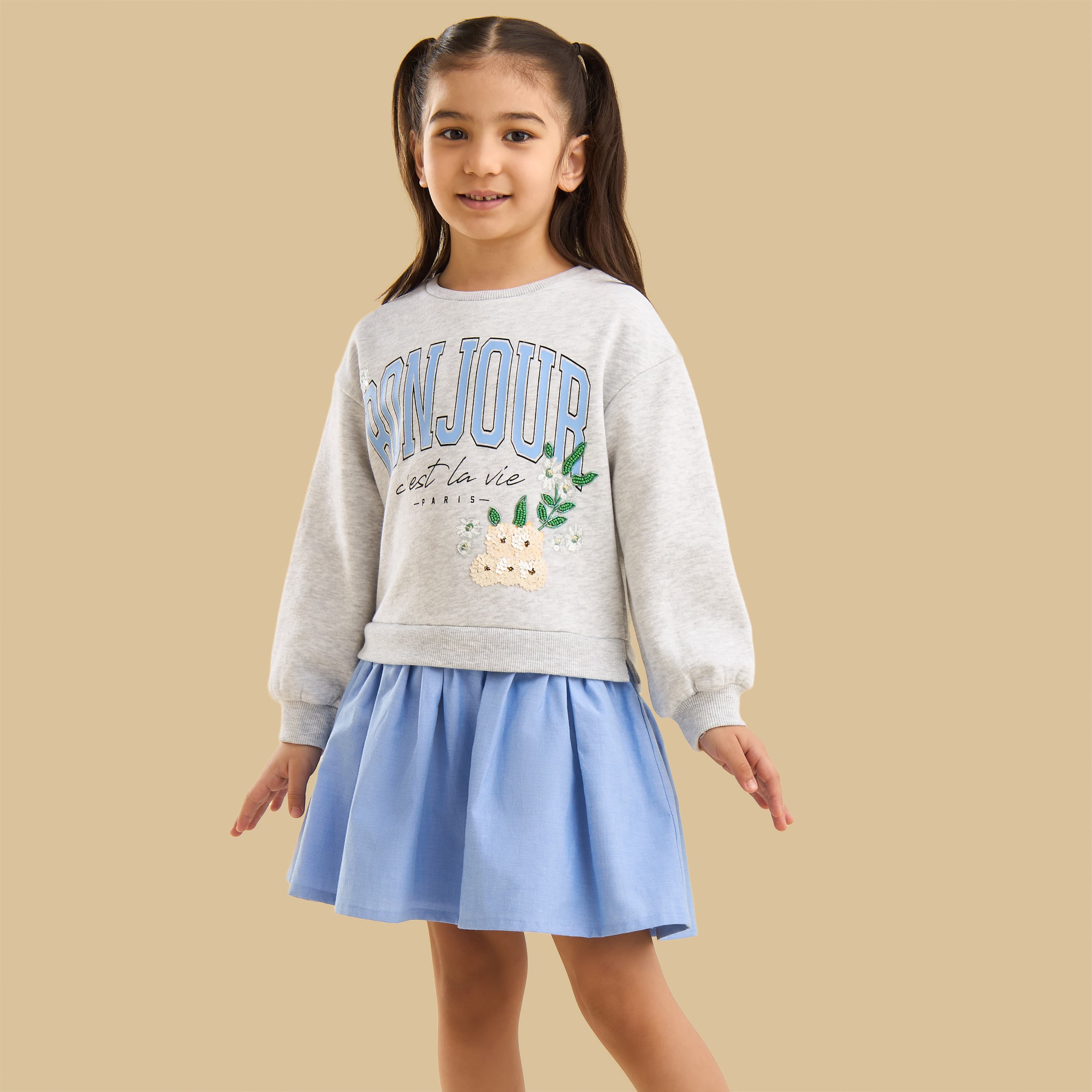Slogan Print Sweat Dress