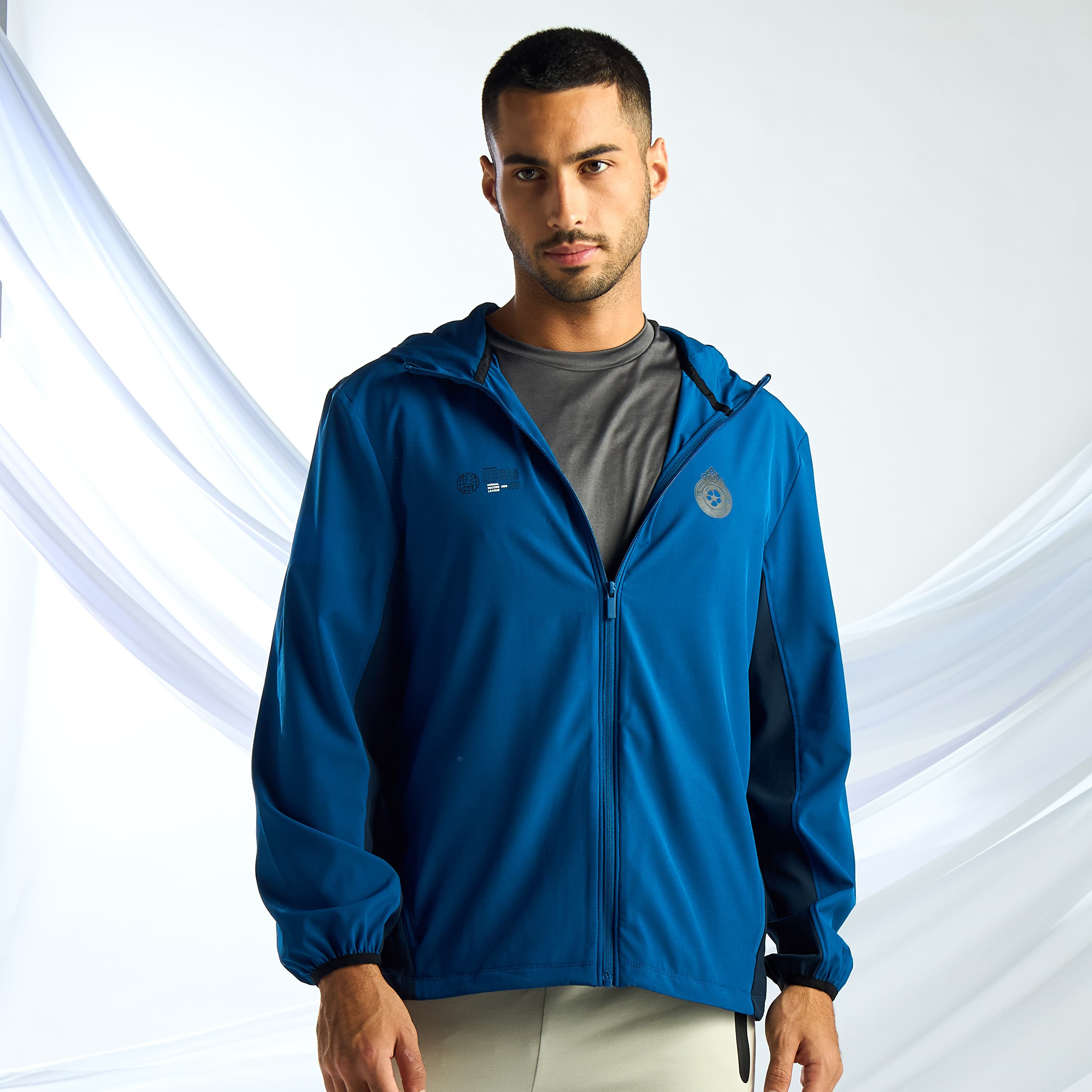 Football Print Panelled Hoodie