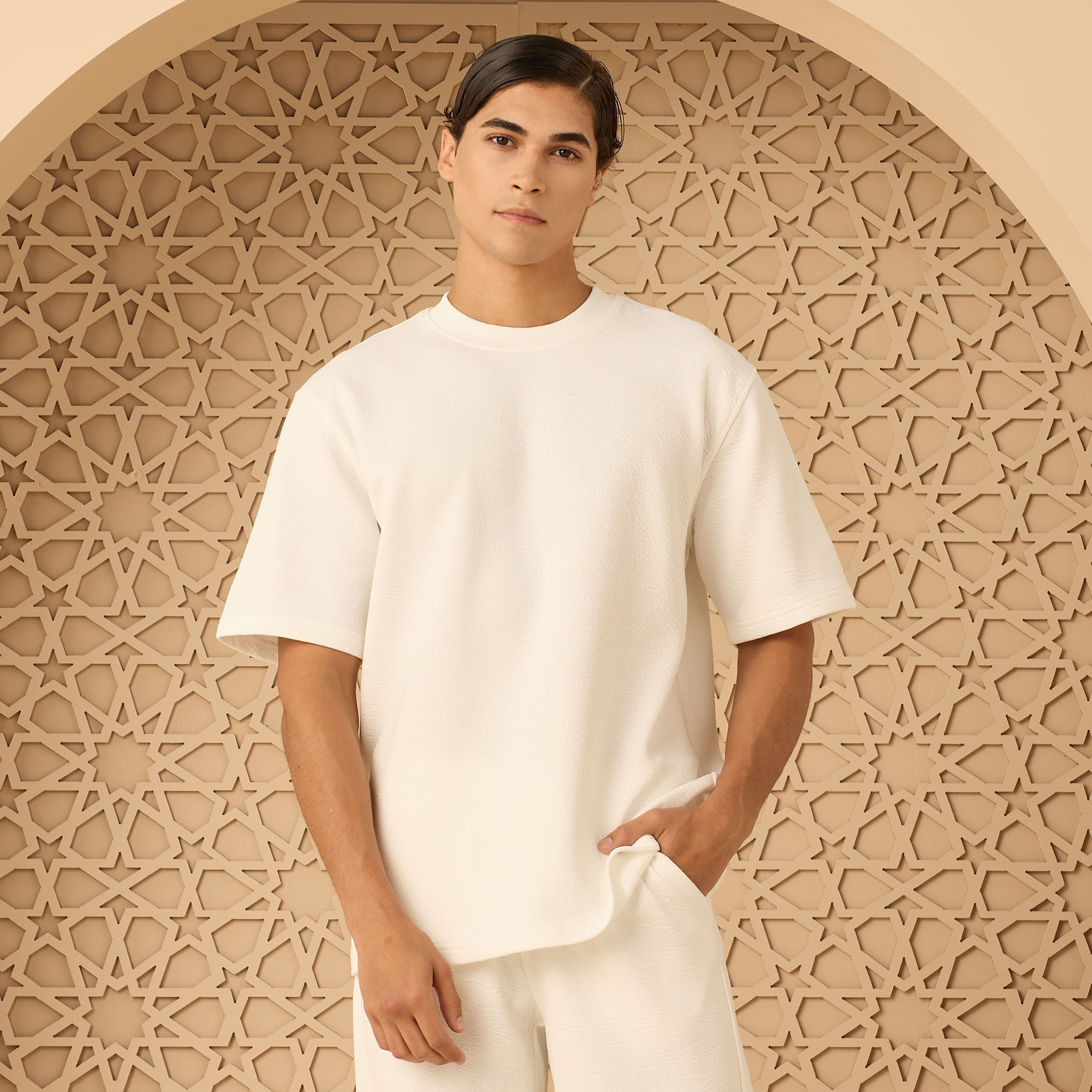 Textured Comfort Fit T-shirt Clothing