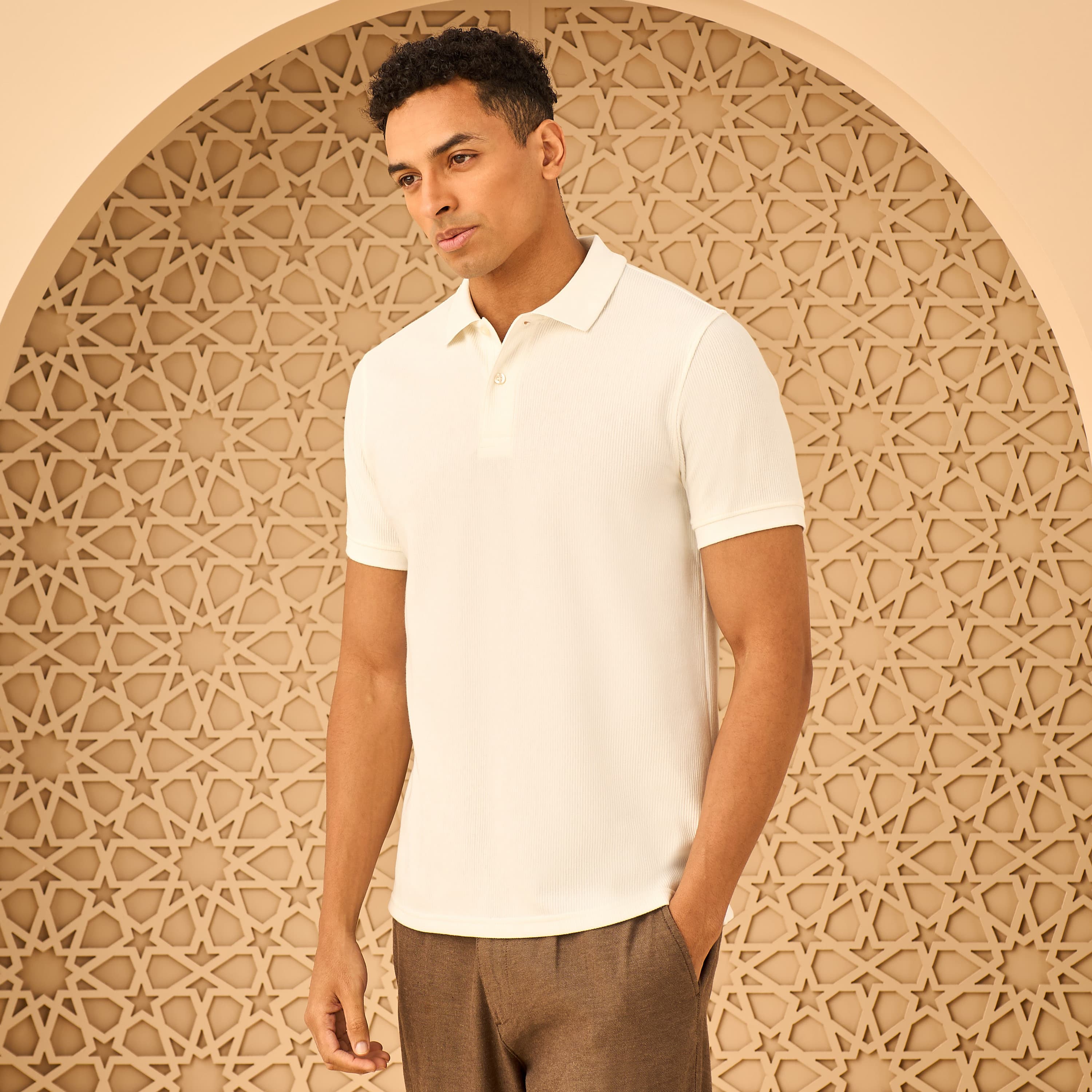 Ribbed Polo T-shirt Clothing