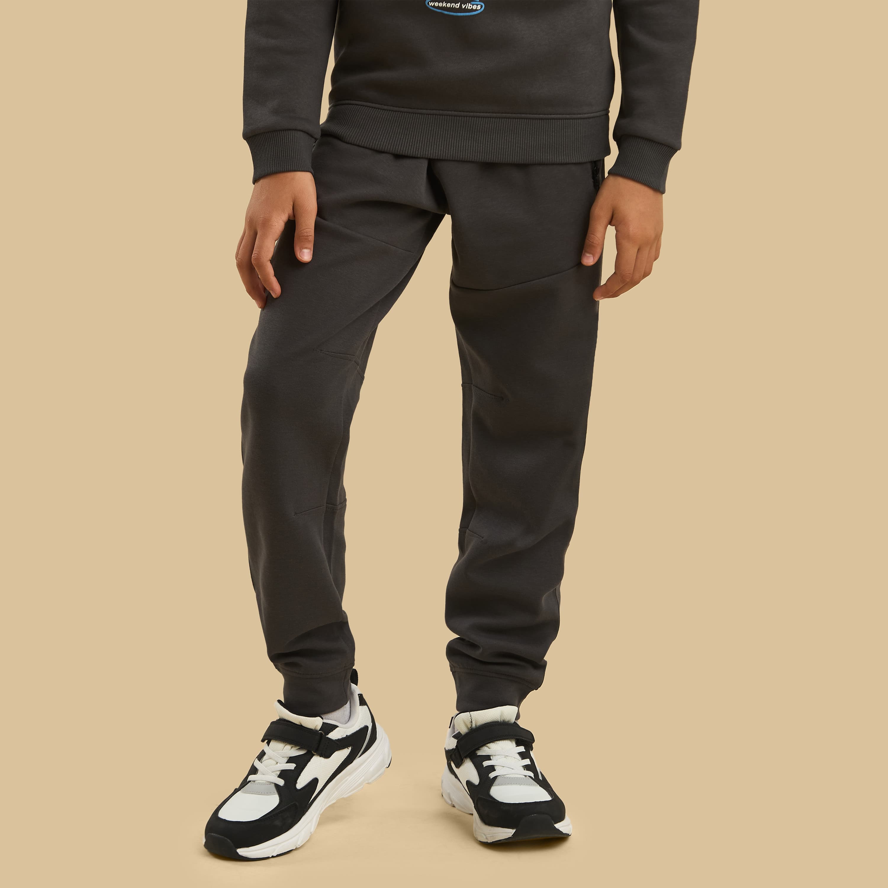 Panelled Interlock Joggers Bottoms