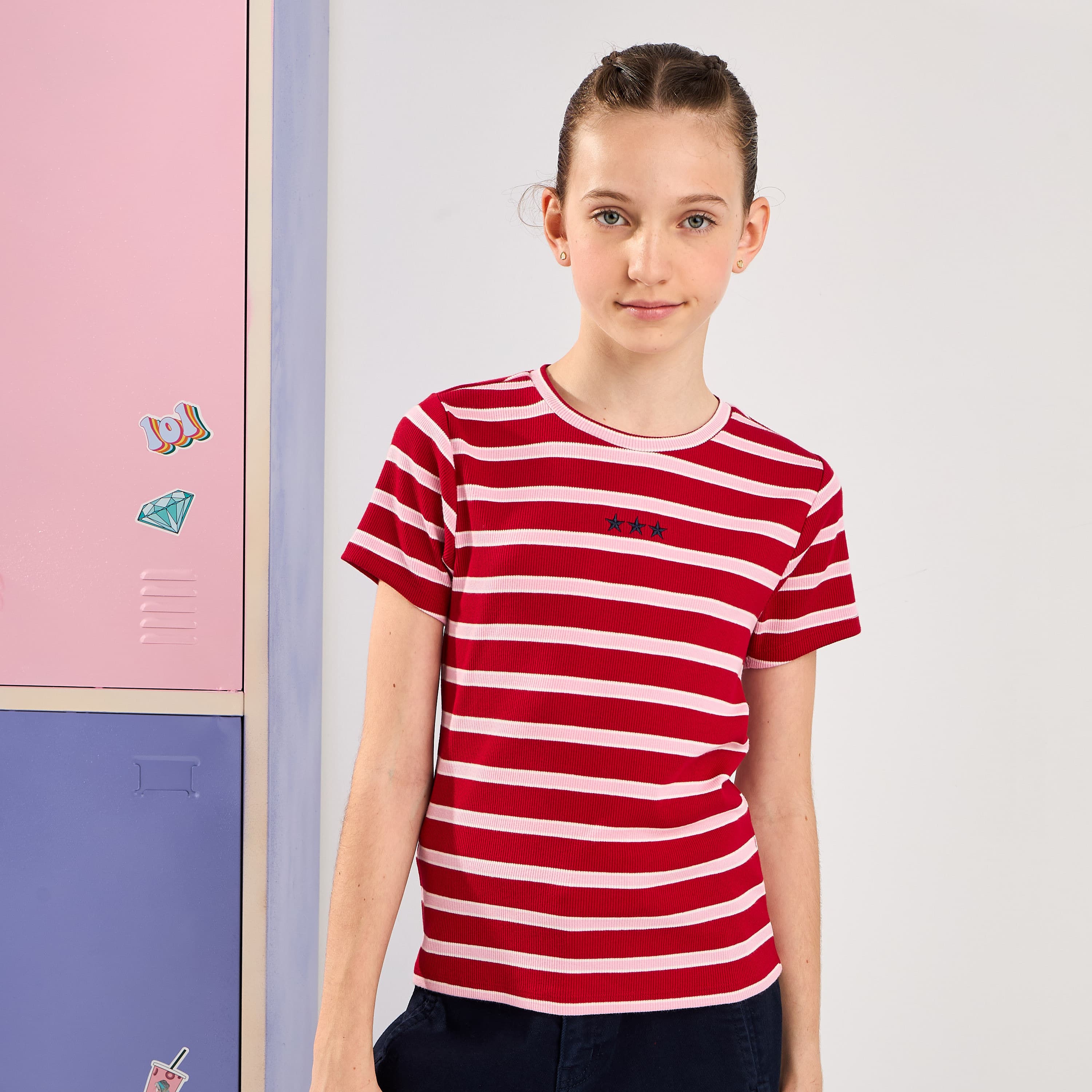 Striped Ribbed T-shirt Girls (8-16 Years)