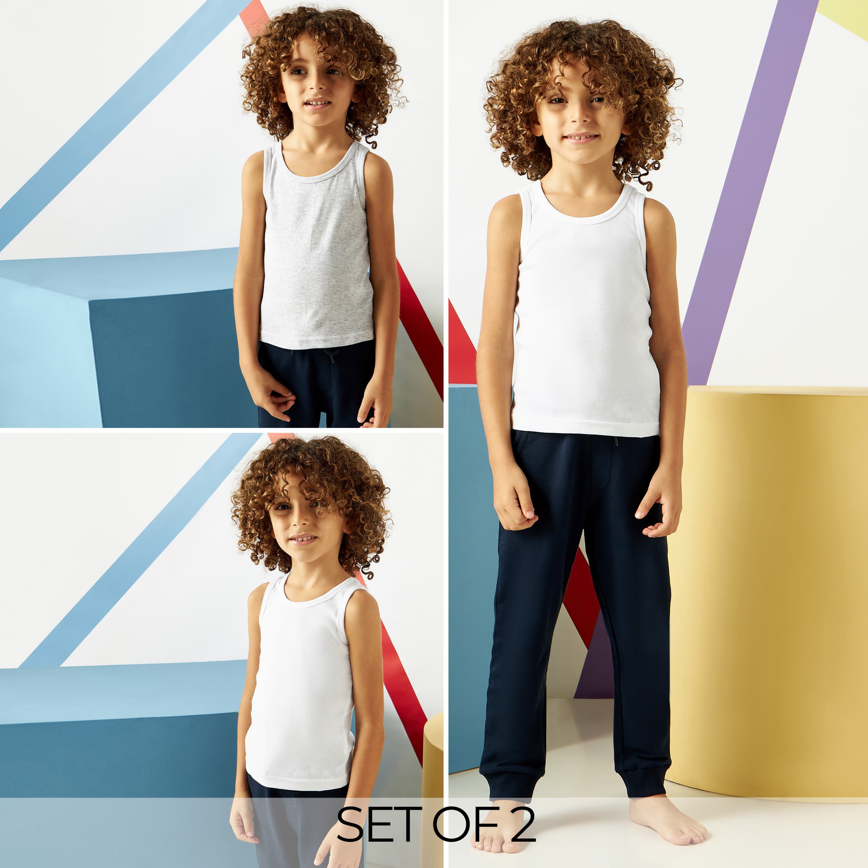 Pack of 2 - Plain Vest School