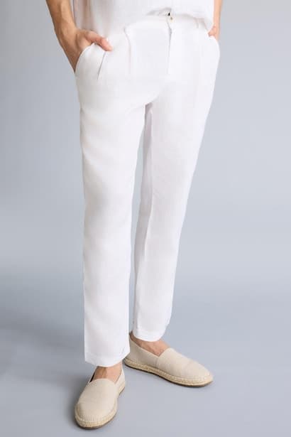 Relax Fit 100% Linen Trousers (3)