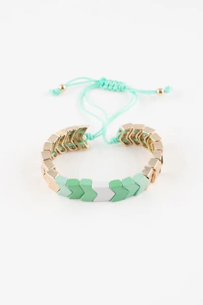 Woman Green String Gold Bracelet Jewellery (4)