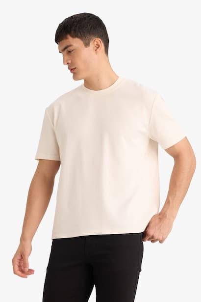 Regular Fit Crew Neck Twill Short Sleeve T-shirt (٣)