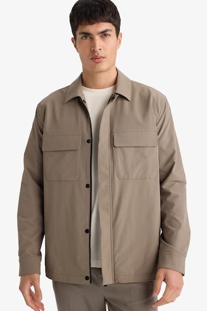 Regular Fit Long Sleeve Overshirt Shirt (٣)